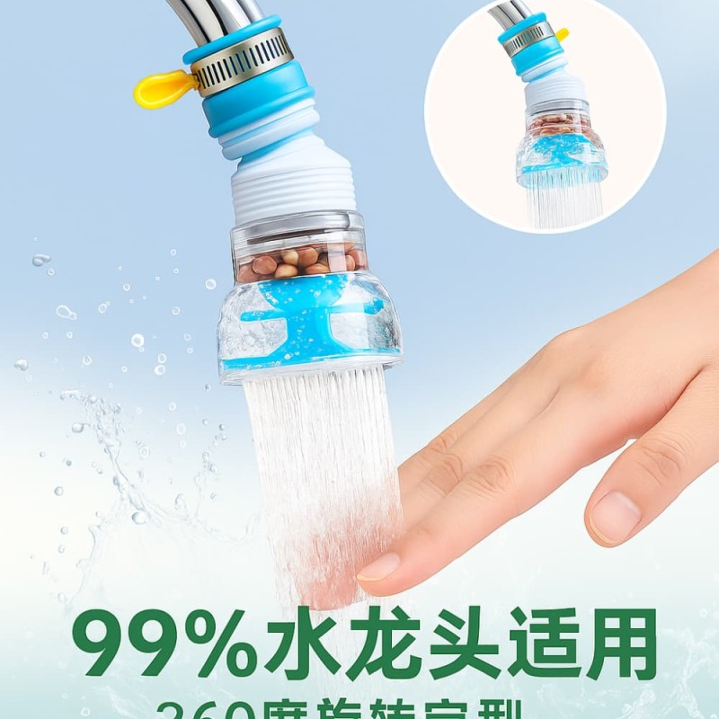 360° Rotating Kitchen Faucet Tap with Activated Carbon Water Filter & Sprayer