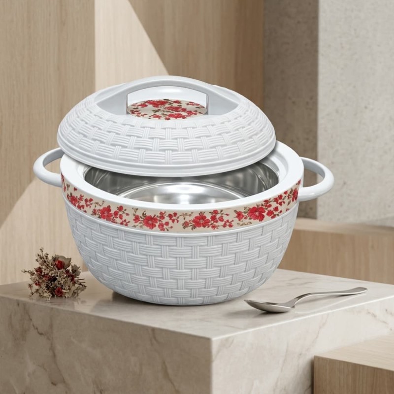 KIAM Flora Stainless Steel Designer Food Hot pot - 1300 ML