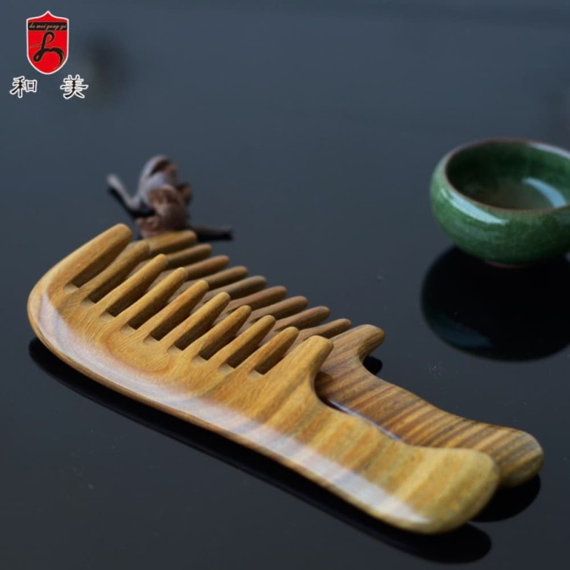 Sandalwood Handle Long Wide Tooth Hair Comb