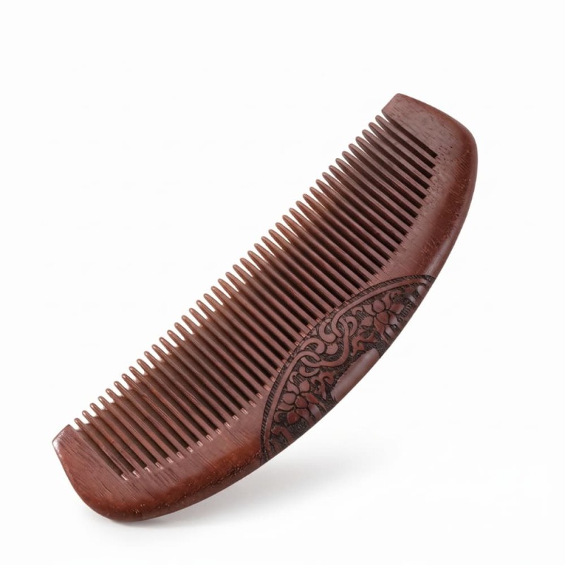 Sandal Moon Wooden Hair Comb Wide & Fine Tooth