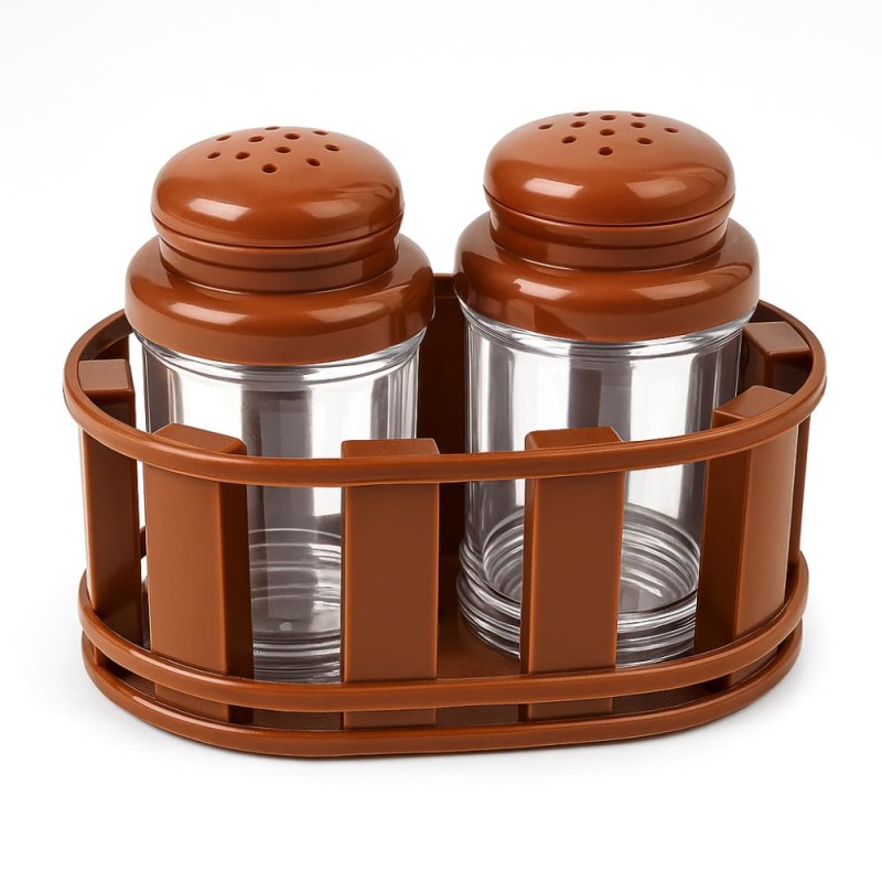 Stylish Salt Jar With Fence 2Pcs Set