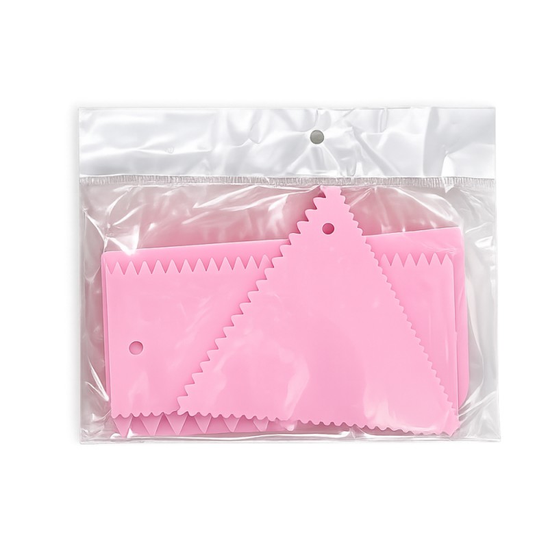 3-Piece Cake Scraper Set for Icing, Fondant & Pastry Decorating