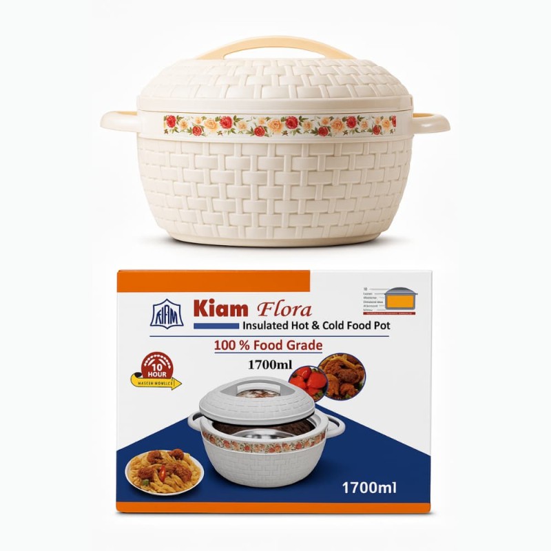 KIAM Flora Stainless Steel multi Designer Food Hot pot - 1700 ML