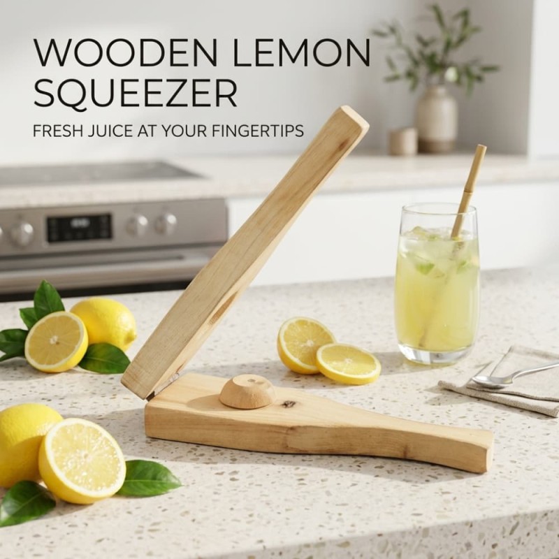 Wooden Lemon Squeezer Manual Juicer for Home Kitchen