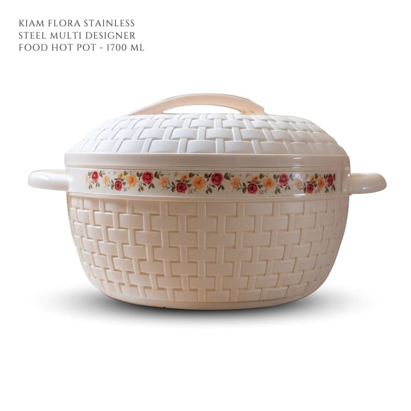 KIAM Flora Stainless Steel multi Designer Food Hot pot - 1700 ML