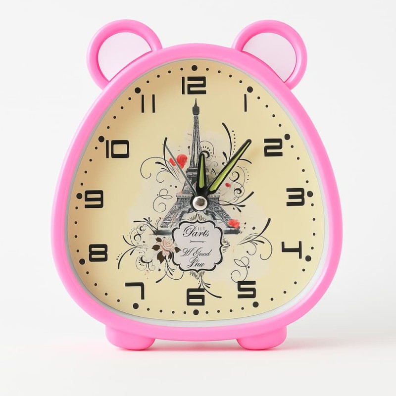 Table Clock Kitty Shape With Alarm And Light – Fancy Design Desk Analog Clock