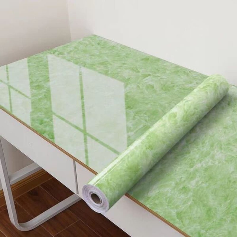 Emerald green Waterproof Marble Wallpaper Self Adhesive PVC Vinyl Sticker Roll 5M