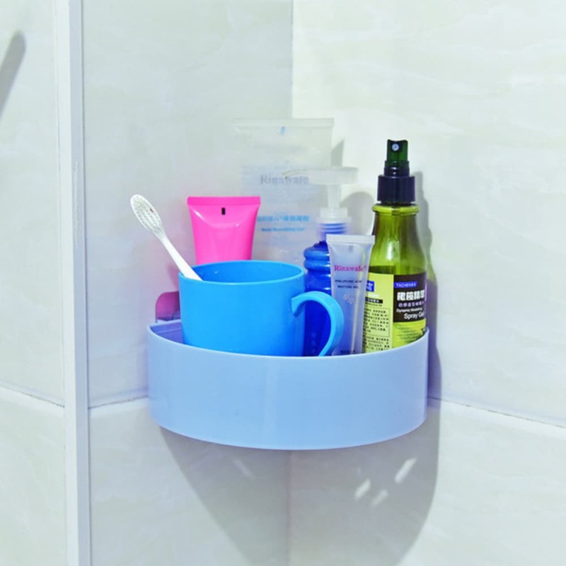 Punch-Free Bathroom Corner Shelf Wall Storage Rack