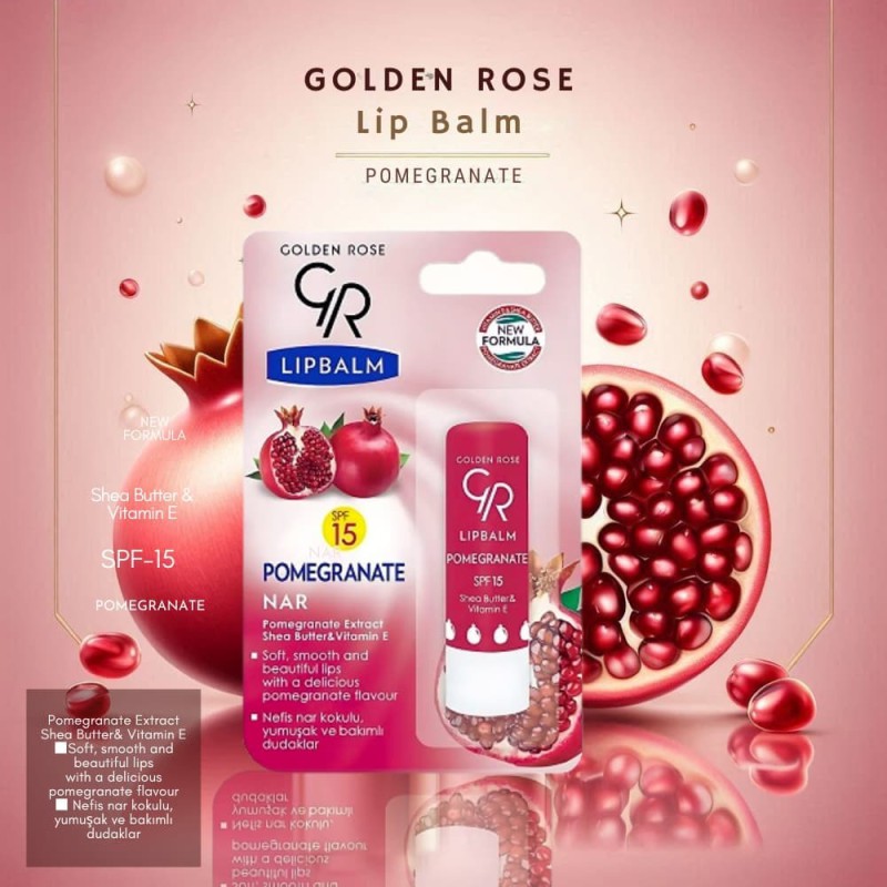 Golden Rose Lip Balm- Pomegranate