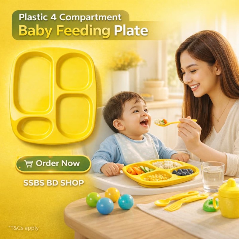 Plastic 4 Compartment Baby Feeding Plate