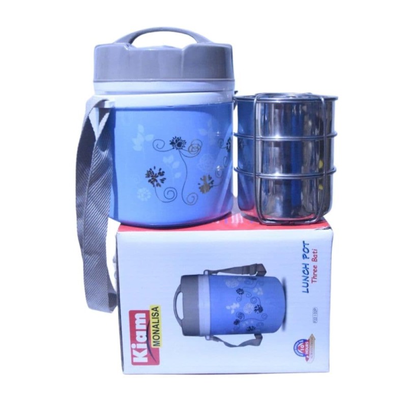 Kiam Monalisa Steel Hot Tiffin Carrier or Lunch Box 3 Bati