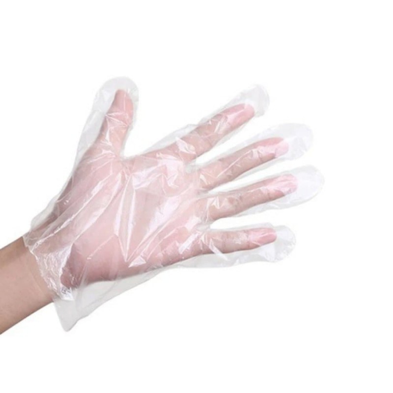 Pack of 100 Embossed Polyethylene Gloves - Free Size