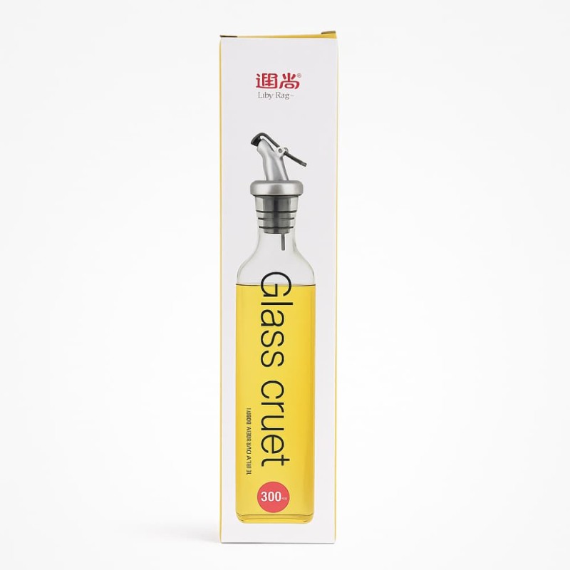 300ML Glass Oiler Bottle  Leak-Proof Kitchen Oil Pot with Scale