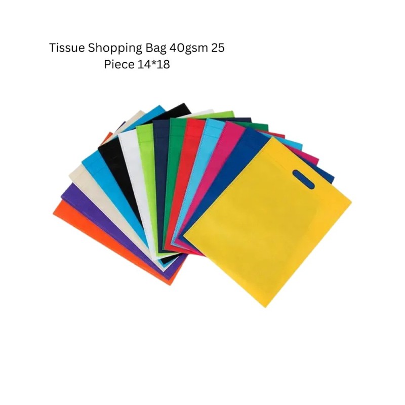 25 Pcs 40gsm Tissue Shopping Bags: Durable 14x18 Size