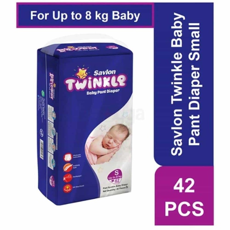 Savlon Twinkle Baby Pant Diaper Small 42 pcs(3-8kg)