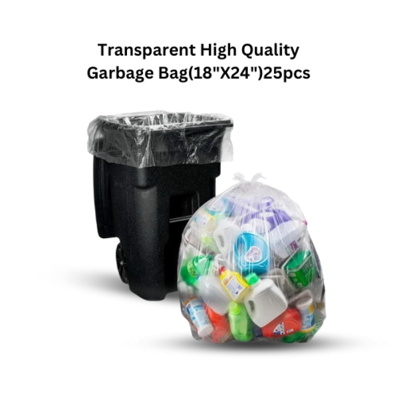 Transparent High Quality Garbage Bag /Trash Bag/Waste Bag (24" X18")(25pcs)