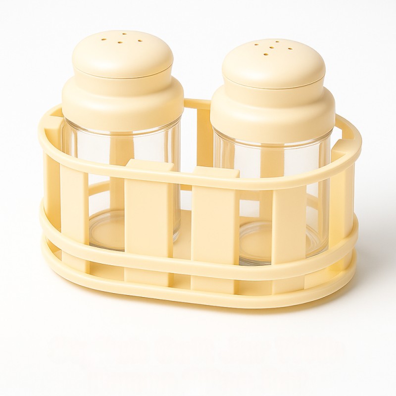 Stylish Salt Jar With Fence 2Pcs Set