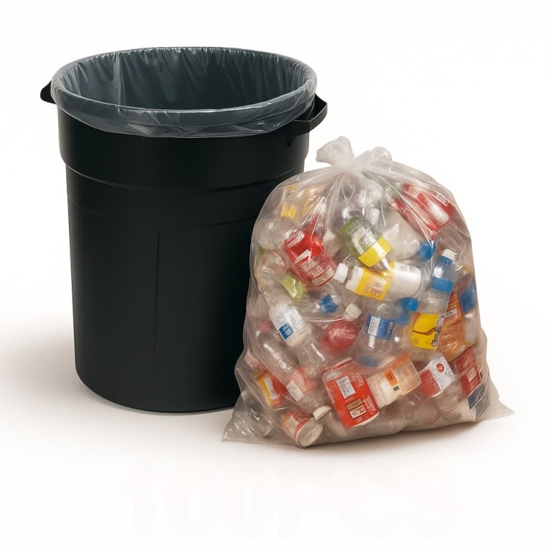 Transparent Garbage Poly Trash Bag (18" x 24") - 50PCS