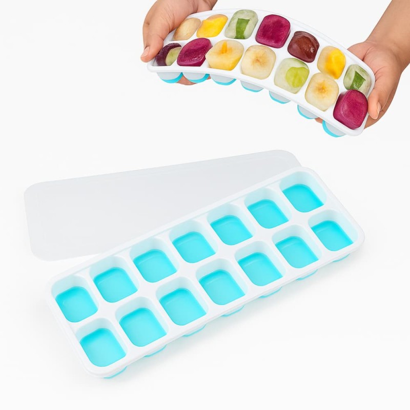 Ice Silicone Cube Tray Grid 14 – BPA-Free Flexible & Reusable Mold (Multicolor) 1pcs