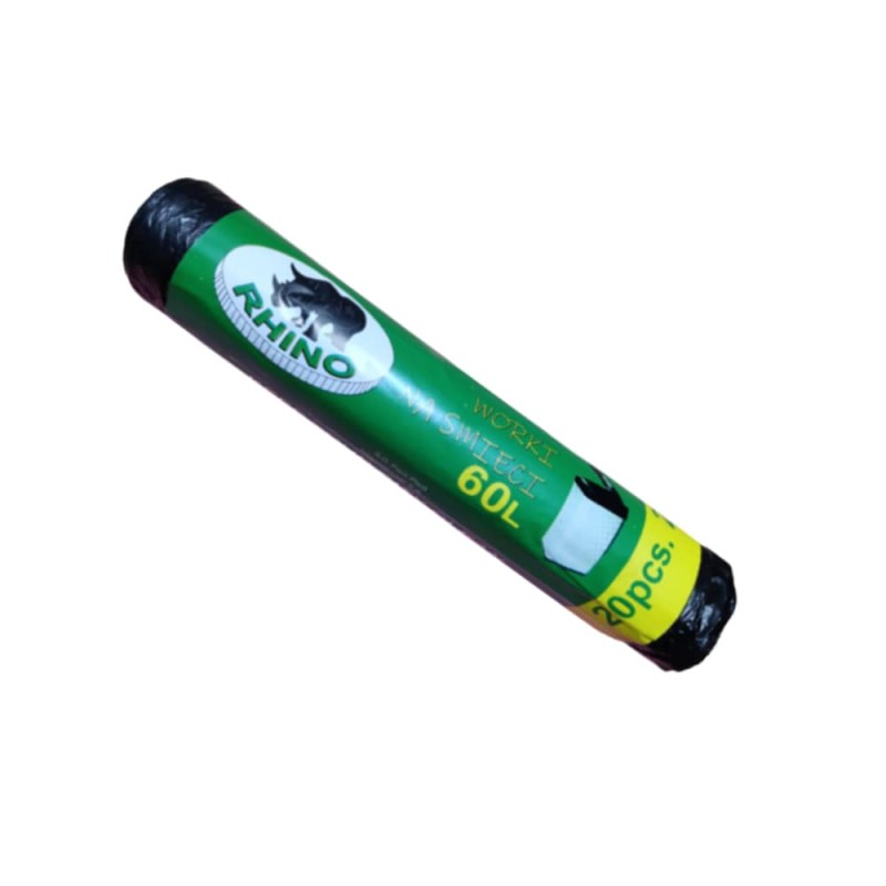 60 Liter Garbage bags on roll 20pcs