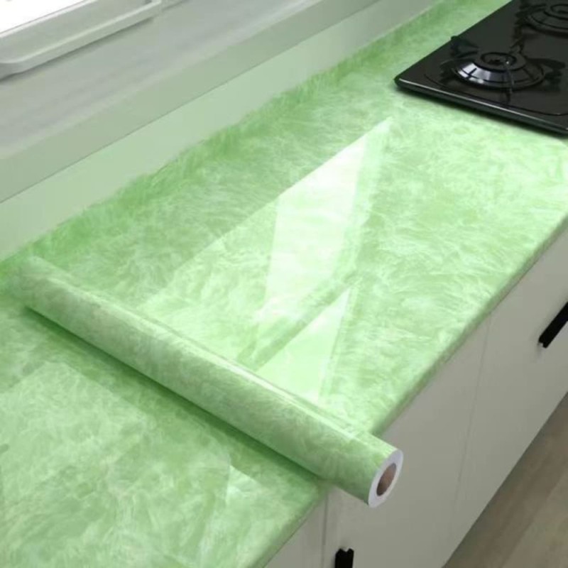 Emerald green Waterproof Marble Wallpaper Self Adhesive PVC Vinyl Sticker Roll 5M