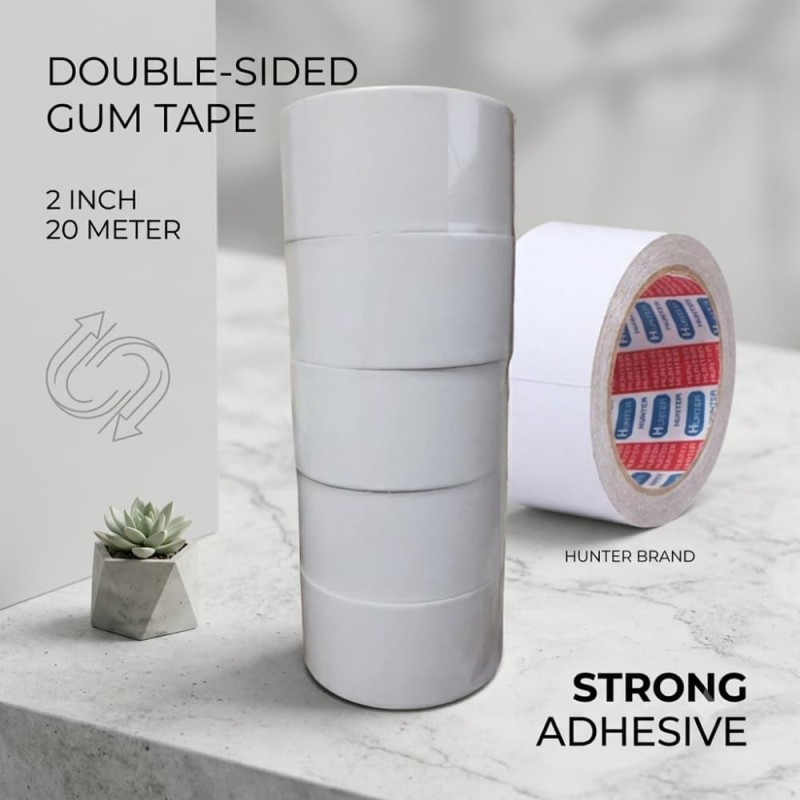Double-Sided Gum Tape - 2 Inch 20 Meter - Strong Adhesive