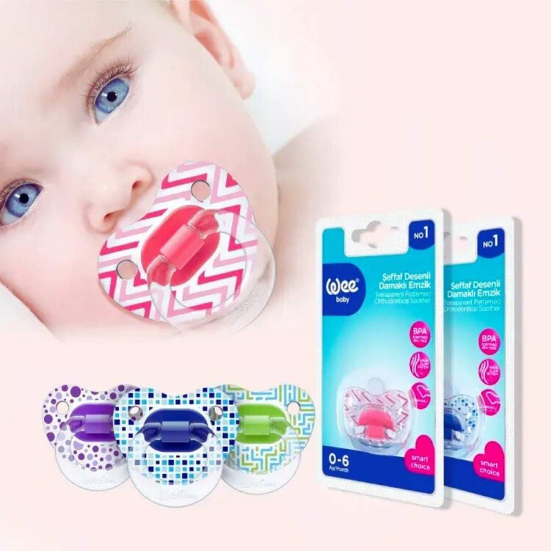 Wee Baby Transparent Patterned Orthodontical Soother