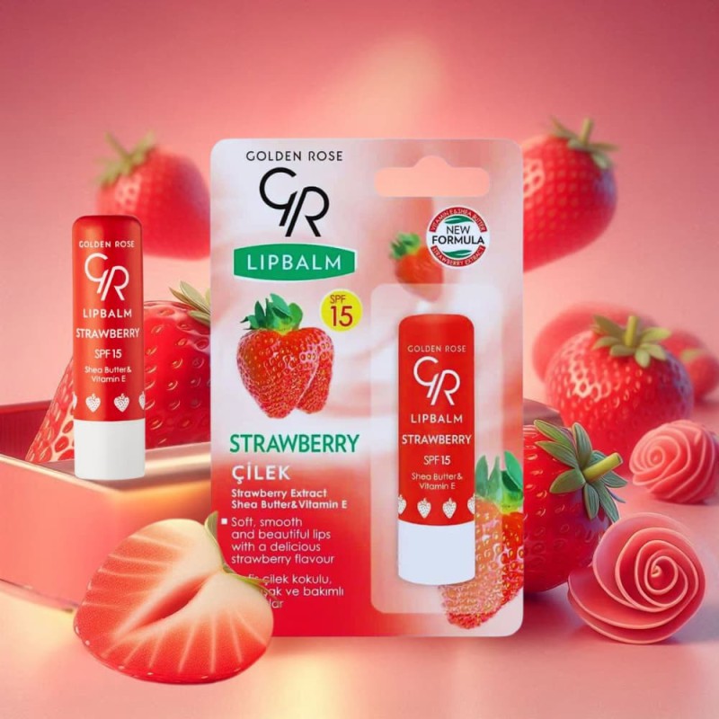 Golden Rose Lip Balm- Strawberry