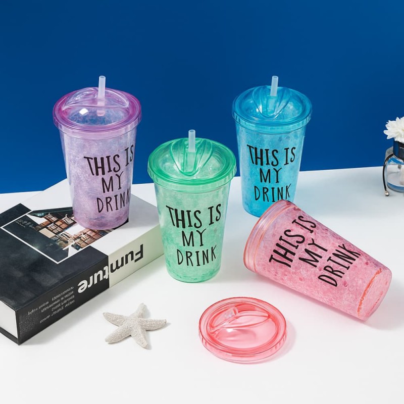 Summer Juice & Water Pot-Ice Straw Cup for Refreshing Drinks 450ml