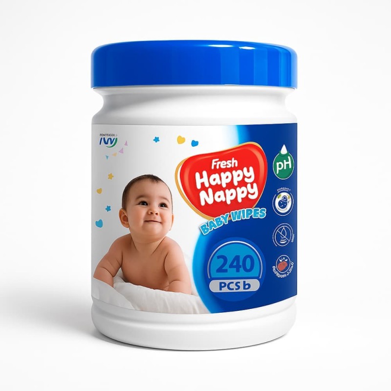 Fresh Happy Nappy Baby Wipes(Jar)240Pcs