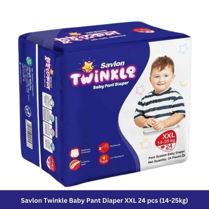 Savlon Twinkle Baby Pant Diaper XXL 24 pcs (14-25kg)