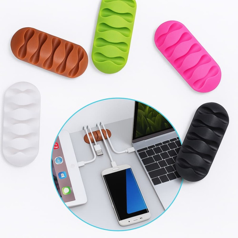 Self Adhesive Cable Clamp Perfect for Desktop & Mobile Cable Management