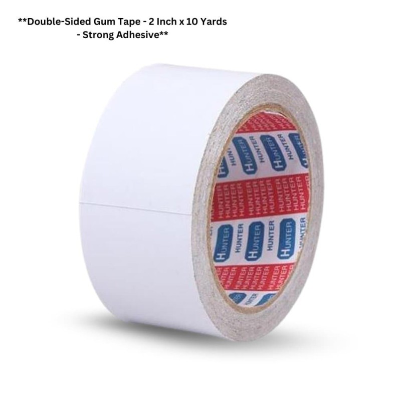 **Double-Sided Gum Tape - 2 Inch x 10 Yards - Strong Adhesive**