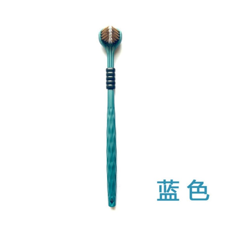 3D Triple-Sided Soft Toothbrush with Tongue Cleaner 1pcs