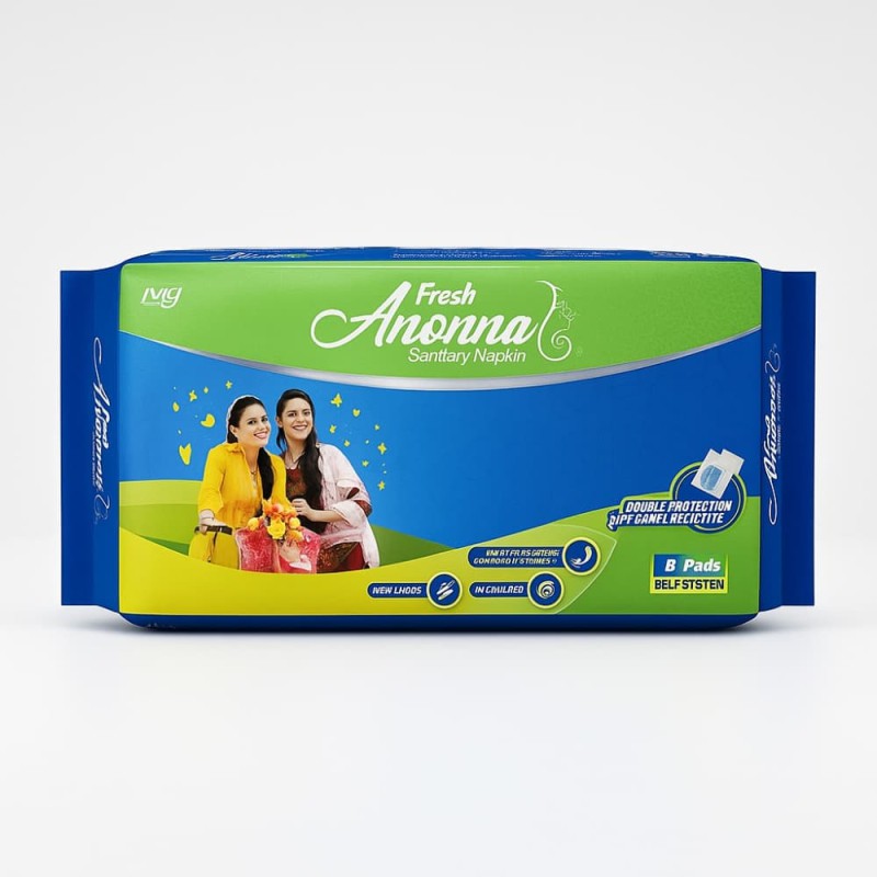 Fresh Anonna Sanitary Napkin 490mm Belt System 8Pads