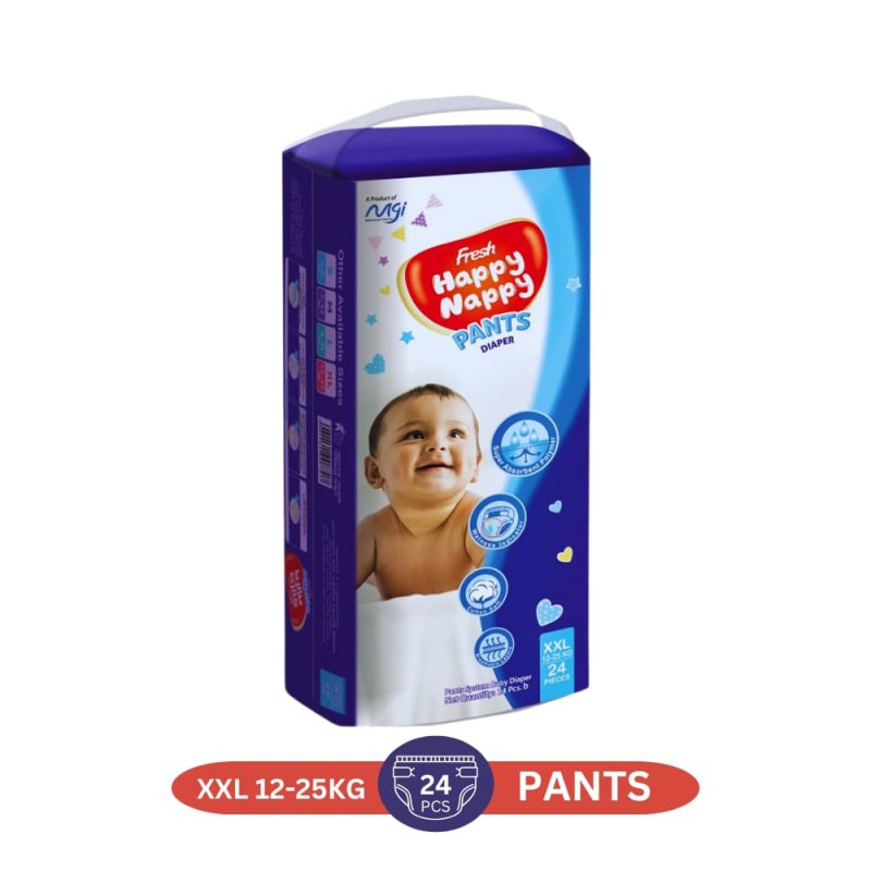 Fresh Happy Nappy Pant Diaper XXL Size (12-25 Kg) - 24 Pcs Standard Pack