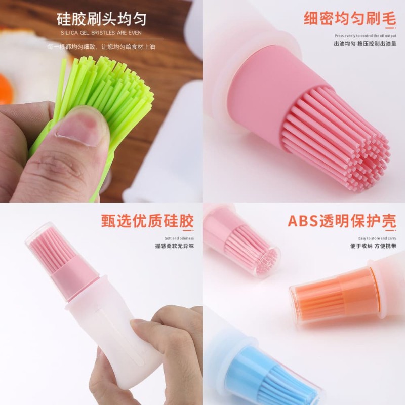 Silicone Oil Bottle with Brush & Scale – BBQ & Cooking Tool