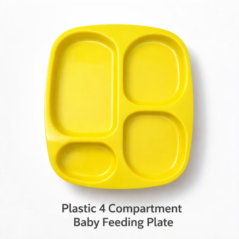 Plastic 4 Compartment Baby Feeding Plate