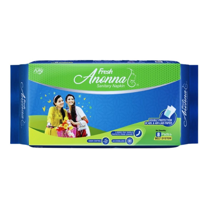 Fresh Anonna Sanitary Napkin 490mm Belt System 8Pads