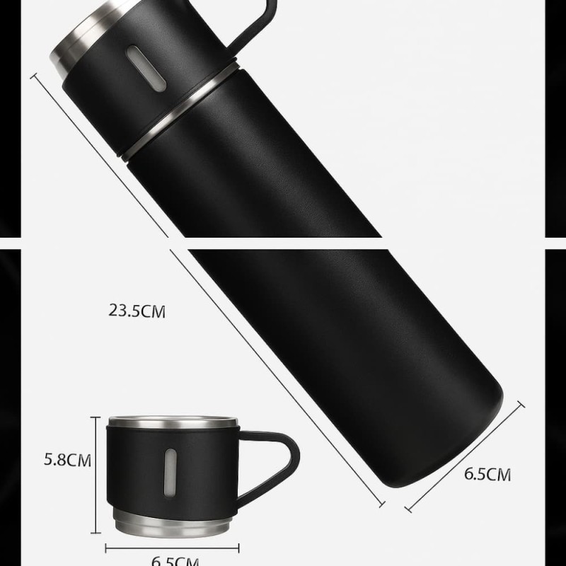 500ML Stainless Steel Thermo Vacuum Flask Gift Set | Office & Outdoor Thermal Bottle with Cup
