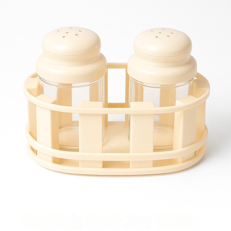 Stylish Salt Jar With Fence 2Pcs Set