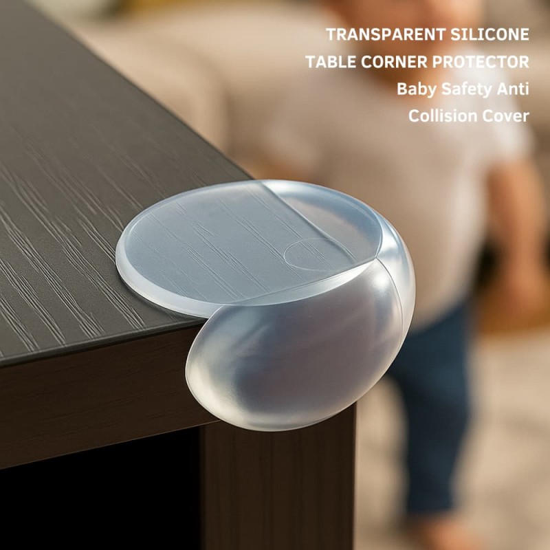 Transparent Silicone Table Corner Protector Baby Safety Anti Collision Cover ( round type )