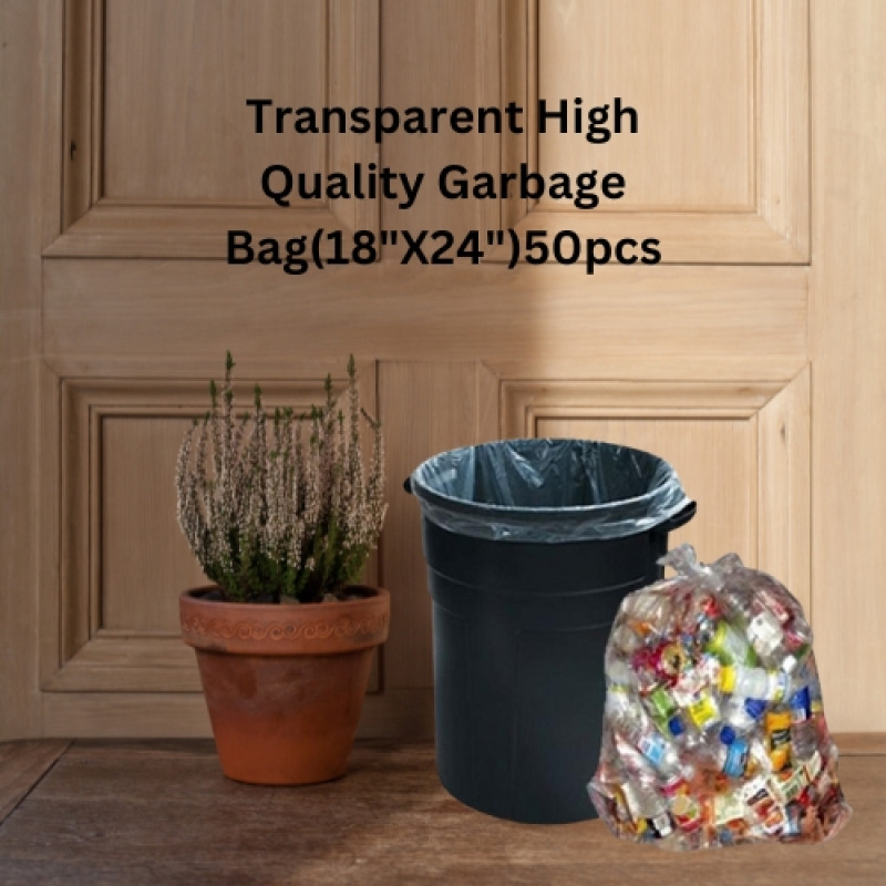 Transparent High Quality Garbage Bag /Trash Bag/Waste Bag (24" X18")(50pcs)