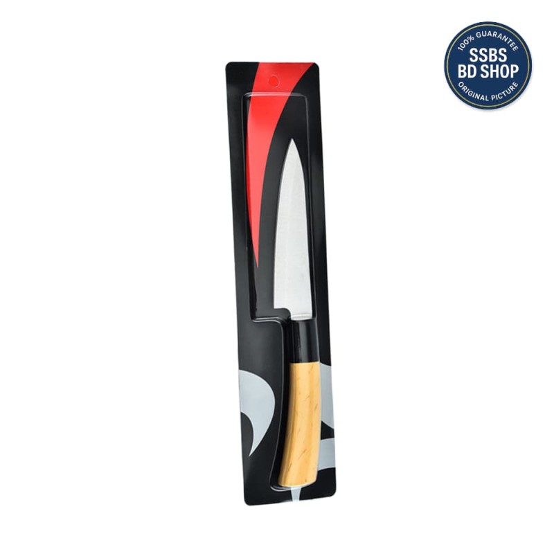 24cm Stainless Steel Fruit Knife with Wooden Handle – Heavy Duty Kitchen Peeling Knife