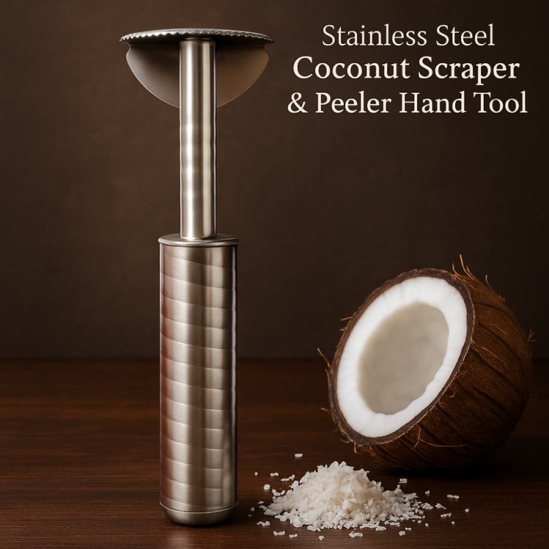Stainless Steel Coconut Scraper & Peeler Hand Tool