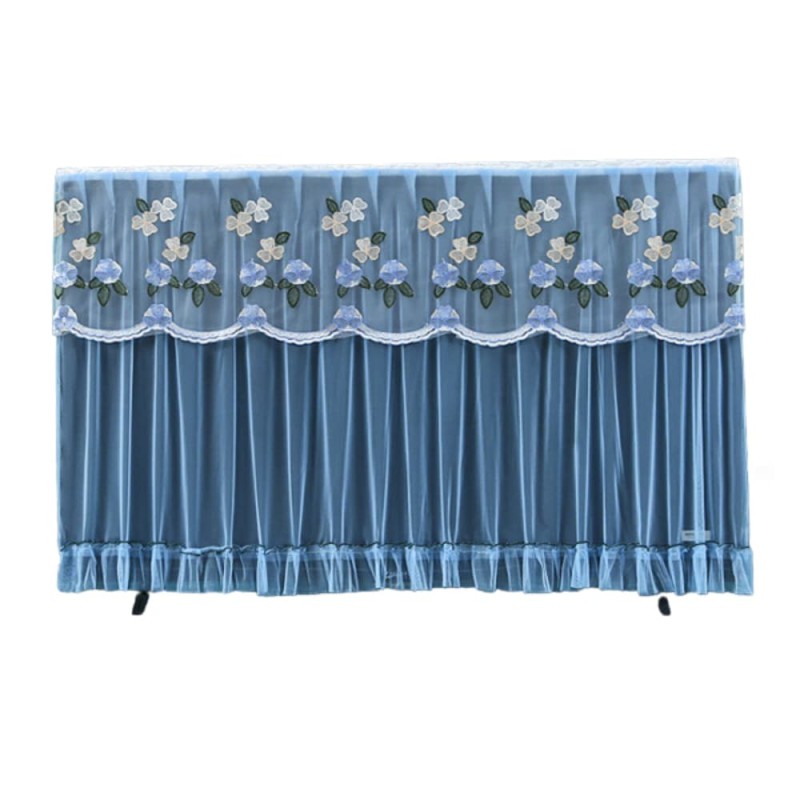 Blue 37” LED TV Cover – Elastic Lace Dust Protector