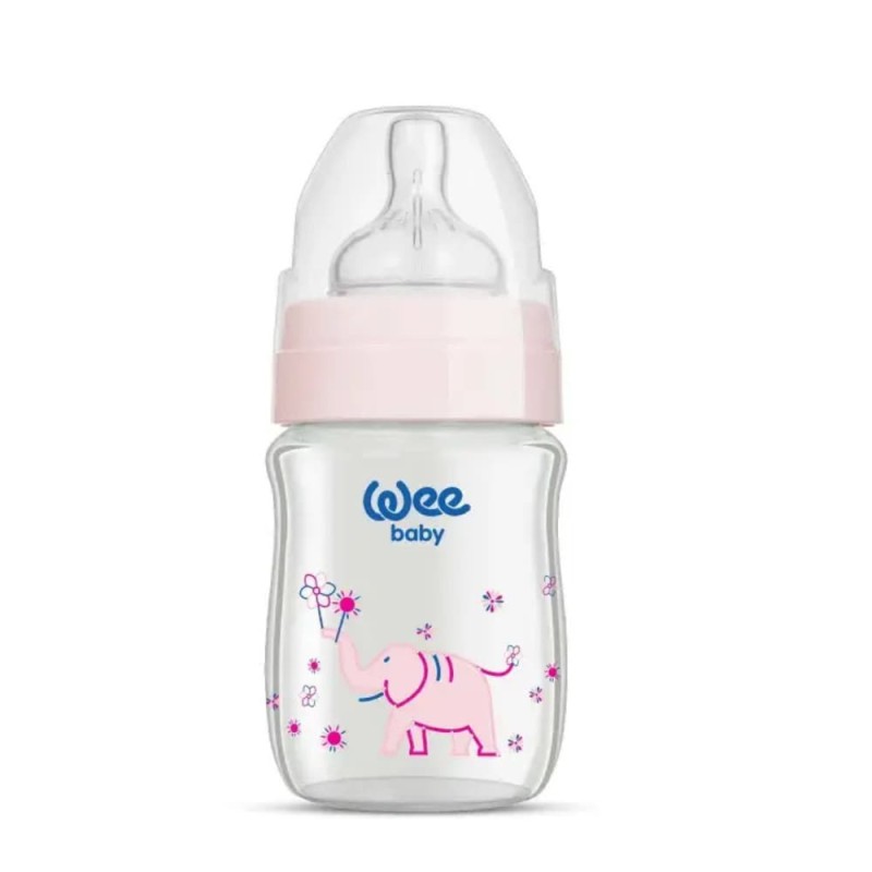 Wee Baby Classic Wide Neck Heat Resistant Glass Bottle 120 ML