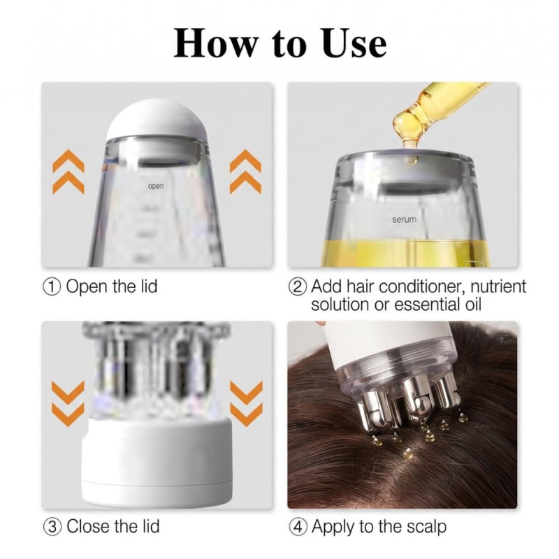 Scalp Applicator Bottle with 6-Point Massage Head