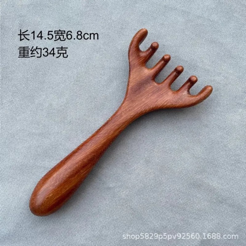 Six-Claw Wooden Scalp Massage Comb