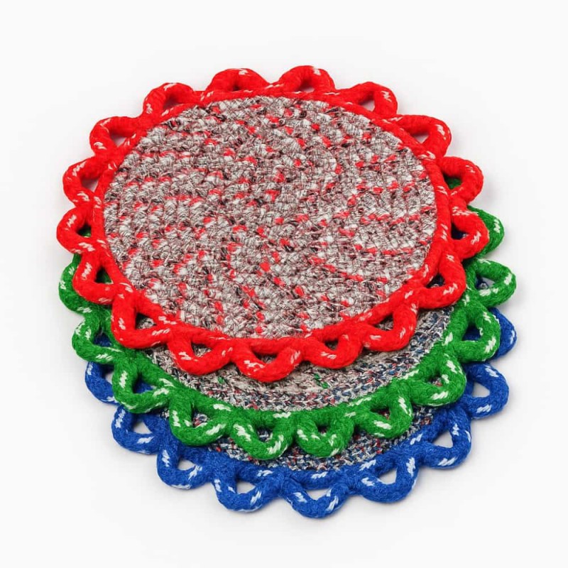 Best Quality Colorful Multi-Color Table Mat Set – 3 Pcs Round 20cm for Dining & Kitchen Décor